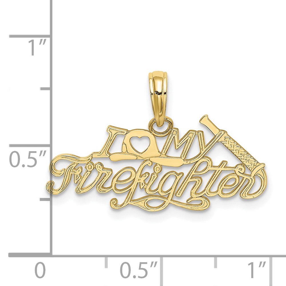 10k I LOVE MY FIREFIGHTER Charm (10K925)