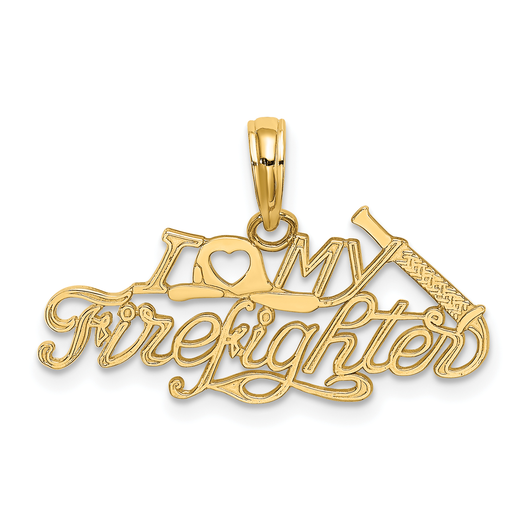 10k I LOVE MY FIREFIGHTER Charm (10K925)
