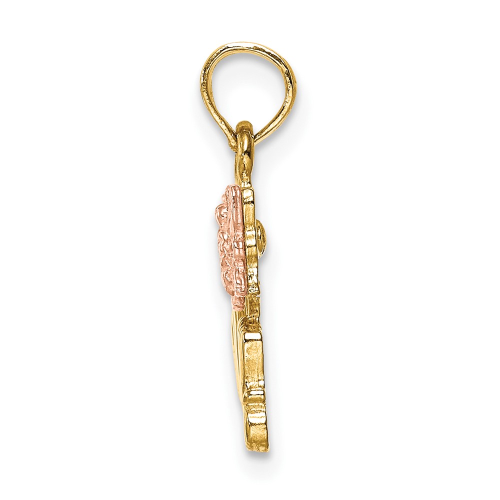 10K Two-Tone MOM W/ Butterfly Charm (10K9293)