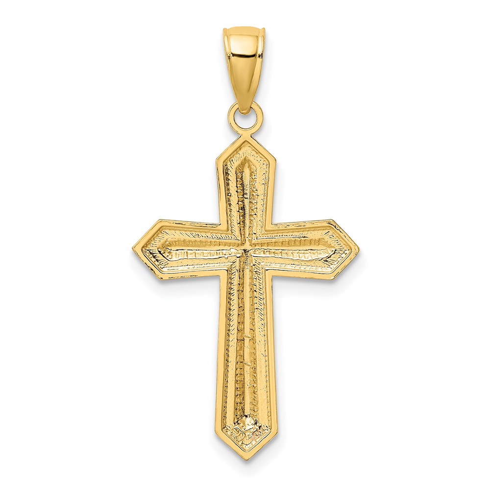 10K w/ Rhodium D/C Cross Pendant (10K9299)