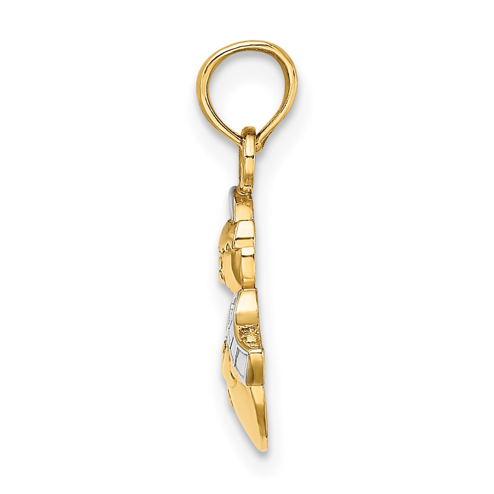 10K w/ Rhodium Snowman Pendant (10K9363)