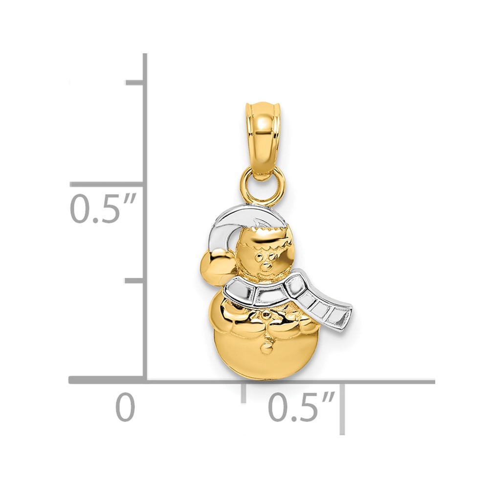10K w/ Rhodium Snowman Pendant (10K9363)