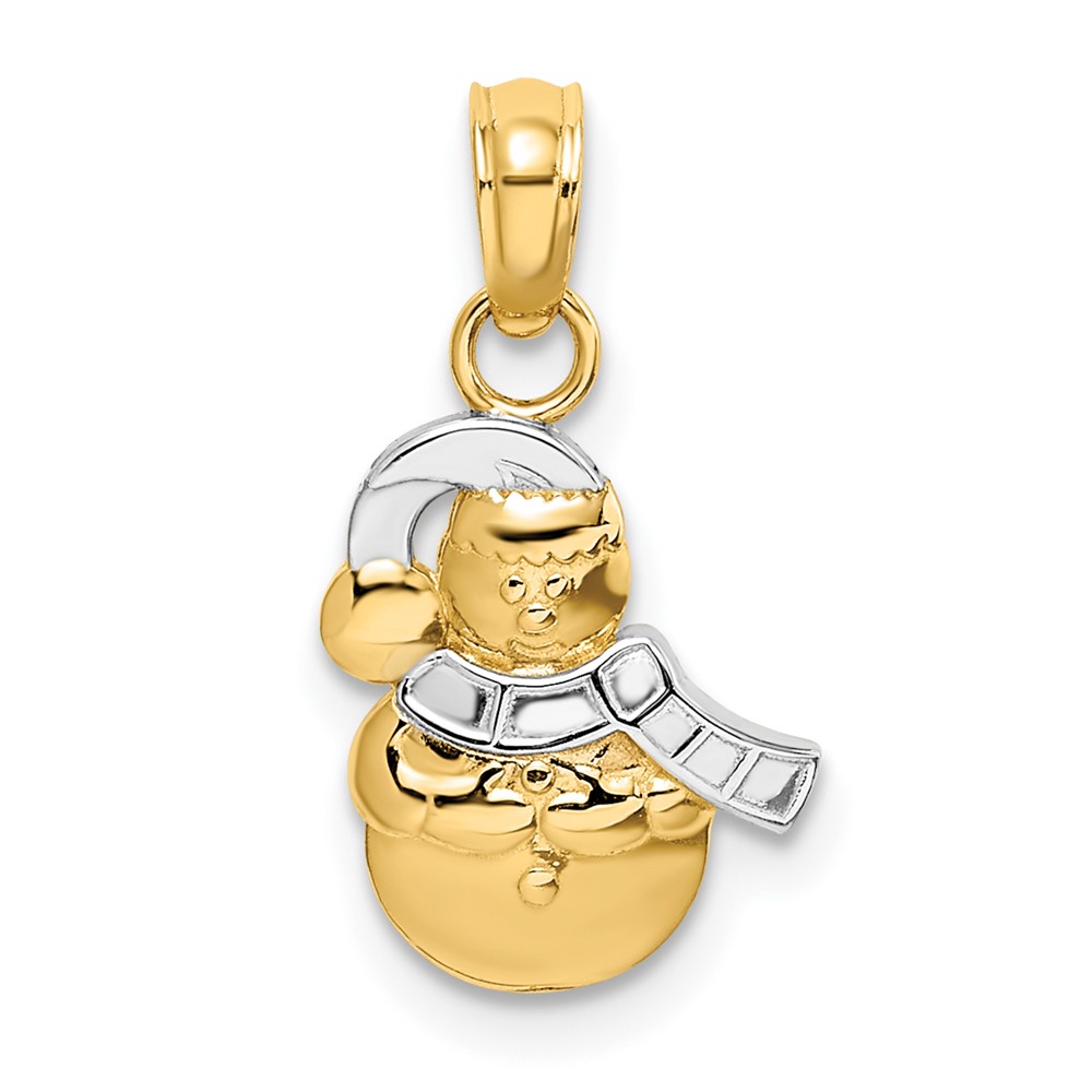 10K w/ Rhodium Snowman Pendant (10K9363)