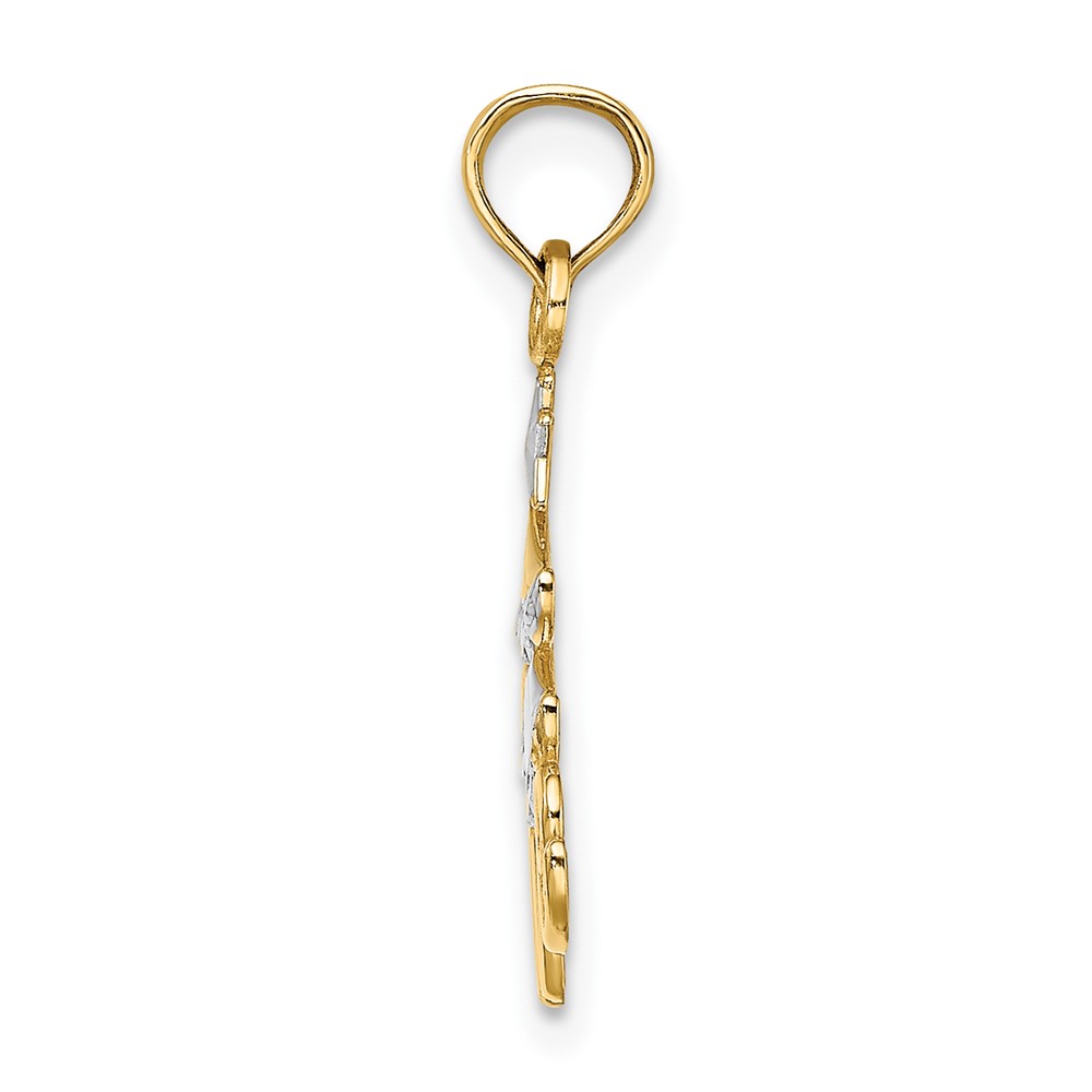 10K W/ Rhodium Christmas Tree Charm (10K9364)