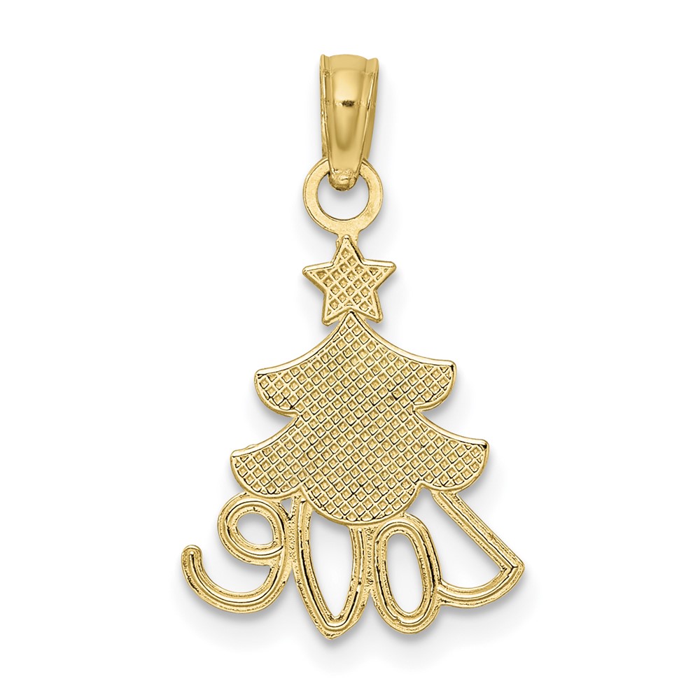 10K W/ Rhodium Christmas Tree Charm (10K9364)