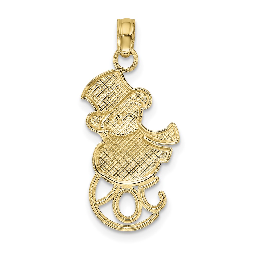 10K w/Rhodium Snowman & Joy Pendant (10K9366)