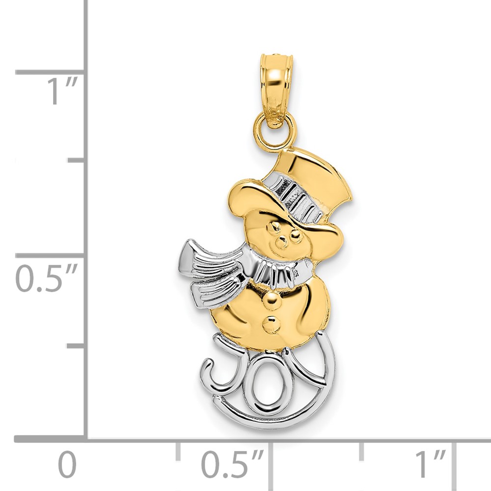 10K w/Rhodium Snowman & Joy Pendant (10K9366)