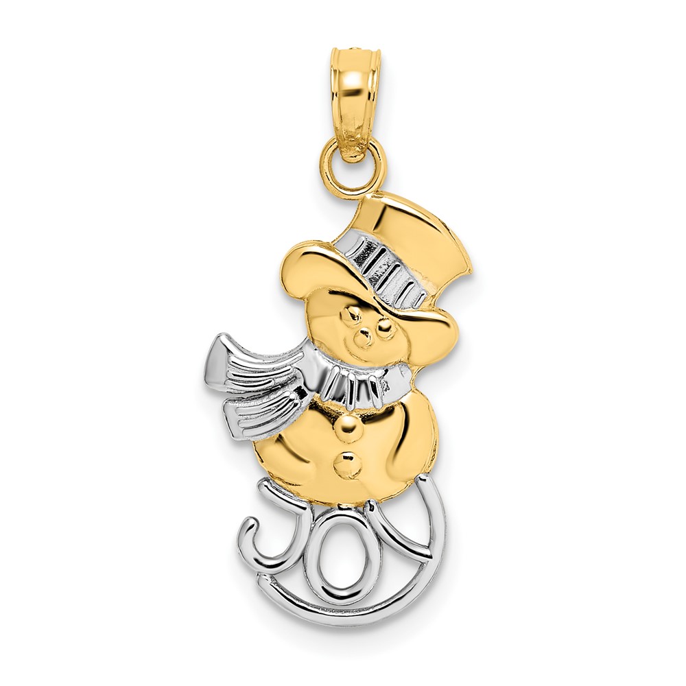 10K w/Rhodium Snowman & Joy Pendant (10K9366)