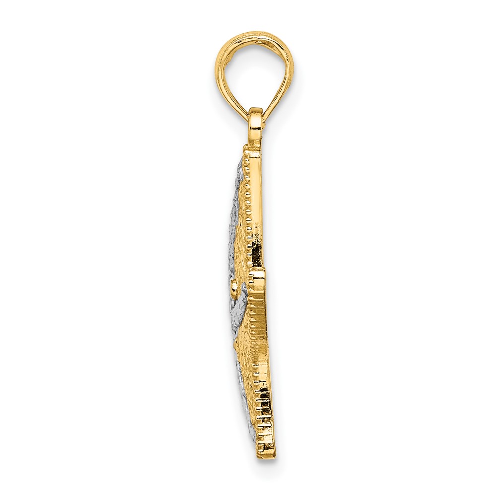 10K Rhodium D/C Small Starfish Charm (10K9390)