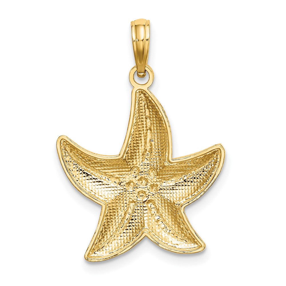 10K Rhodium D/C Small Starfish Charm (10K9390)