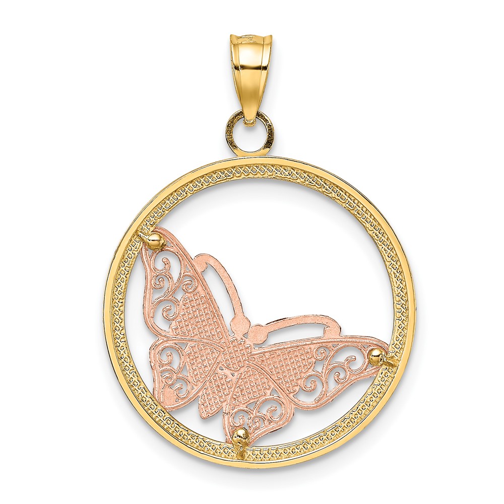 10K Two-tone w/White Rhodium Butterfly Charm (10K9434)