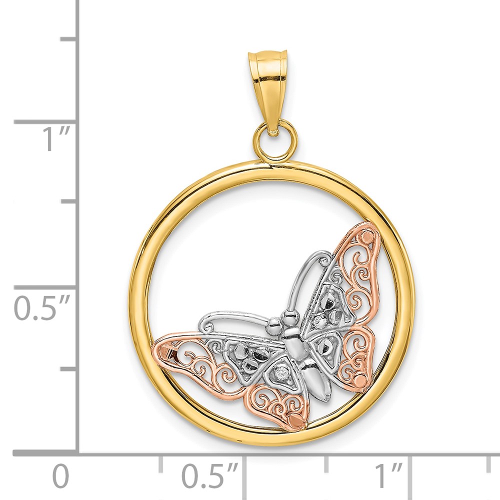 10K Two-tone w/White Rhodium Butterfly Charm (10K9434)