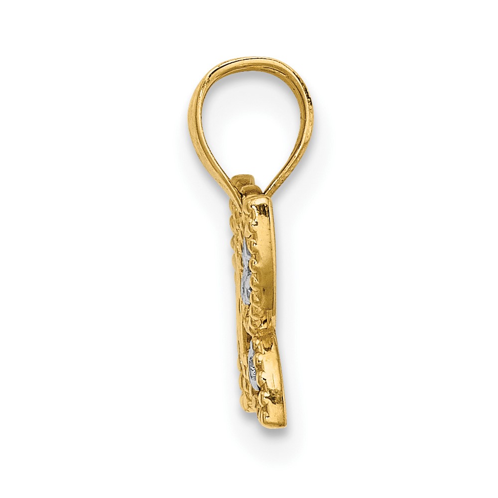 10k w/ Rhodium Mini D/C Butterfly Charm (10K9437)