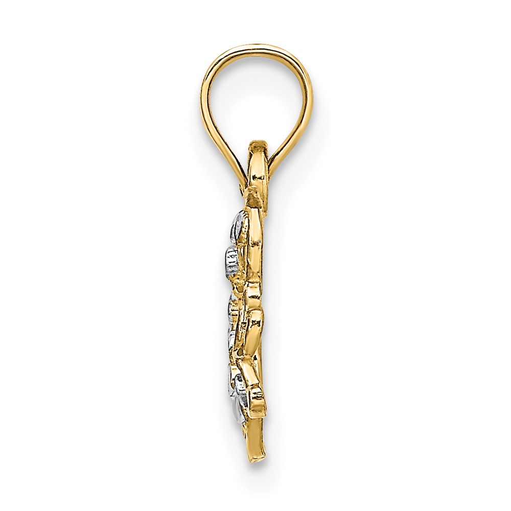 10k w/ Rhodium D/C Butterfly Charm (10K9500)