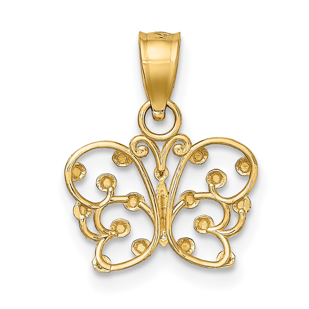 10k w/ Rhodium D/C Butterfly Charm (10K9500)