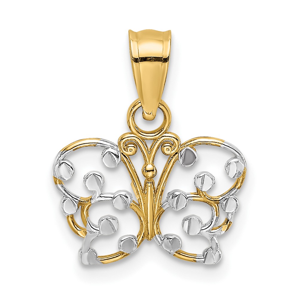10k w/ Rhodium D/C Butterfly Charm (10K9500)