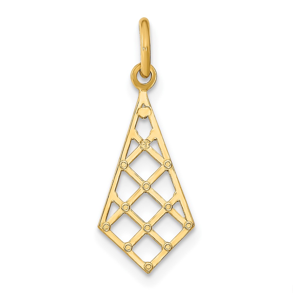 10K w/Rhodium D/C Small Criss-Cross Charm (10K9515)