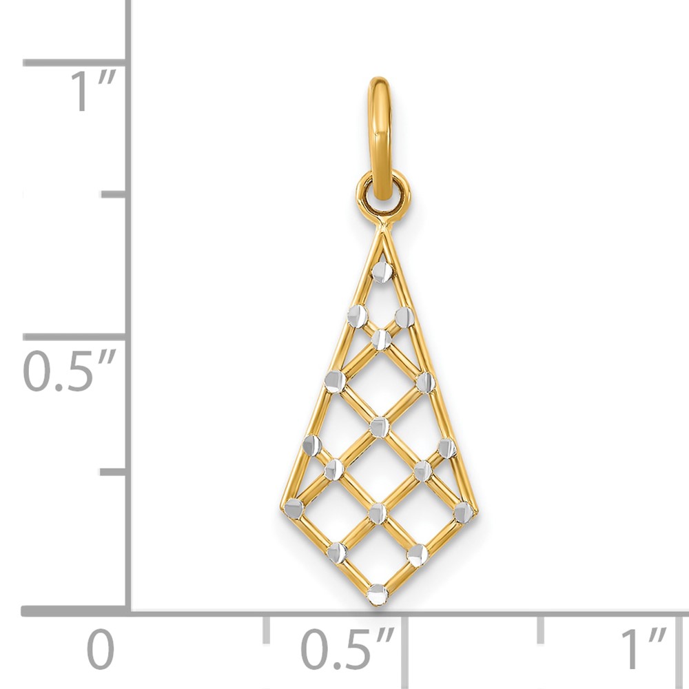 10K w/Rhodium D/C Small Criss-Cross Charm (10K9515)