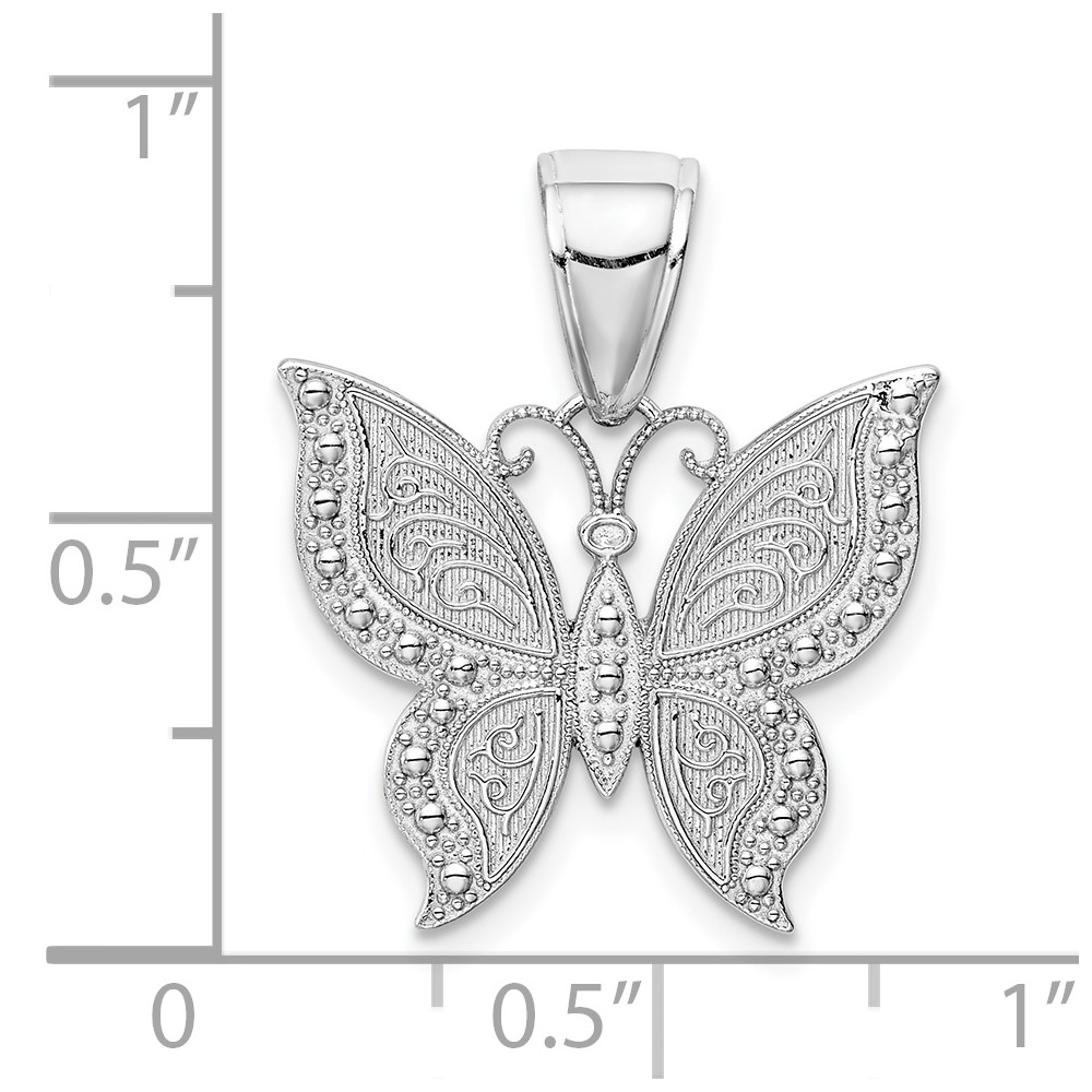 10K White Gold Butterfly Pendant (10K9572W)