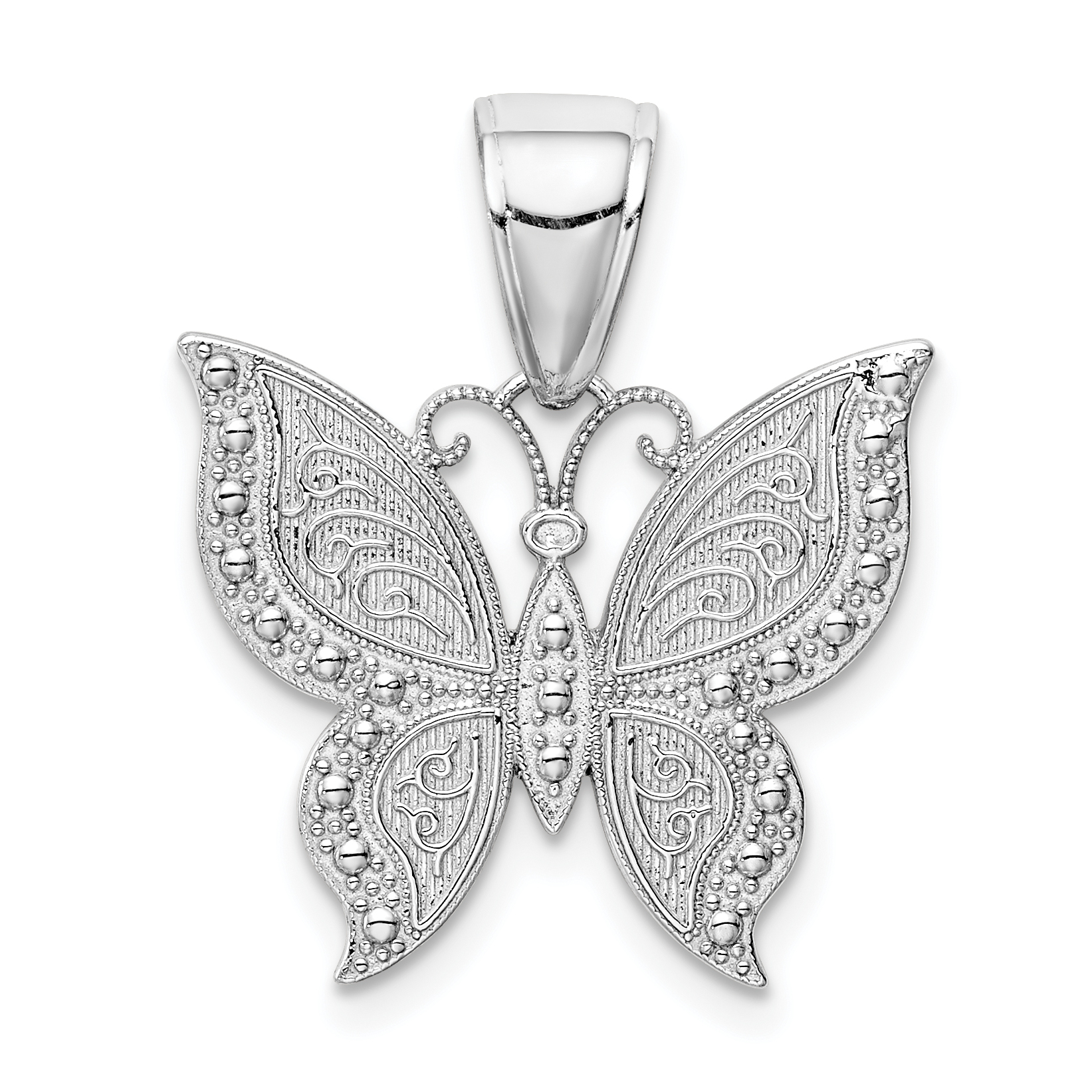 10K White Gold Butterfly Pendant (10K9572W)
