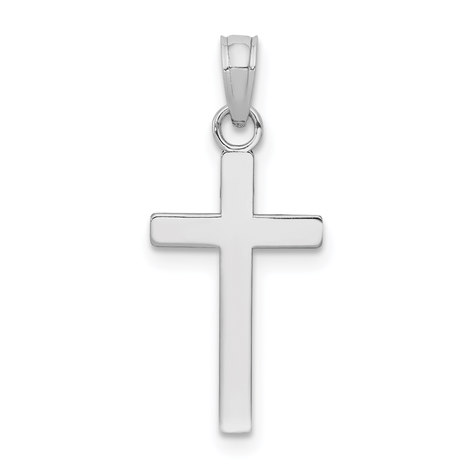 10k White Gold Polished Cross Pendant (10K9578W)