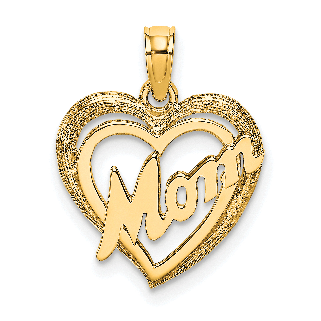 10K MOM Inside Heart Charm (10K9589)