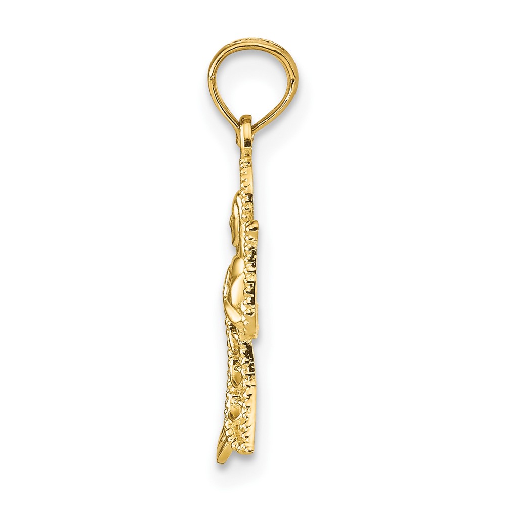 10K Angel W/Filigree Cut-Out Wings Charm (10K9592)