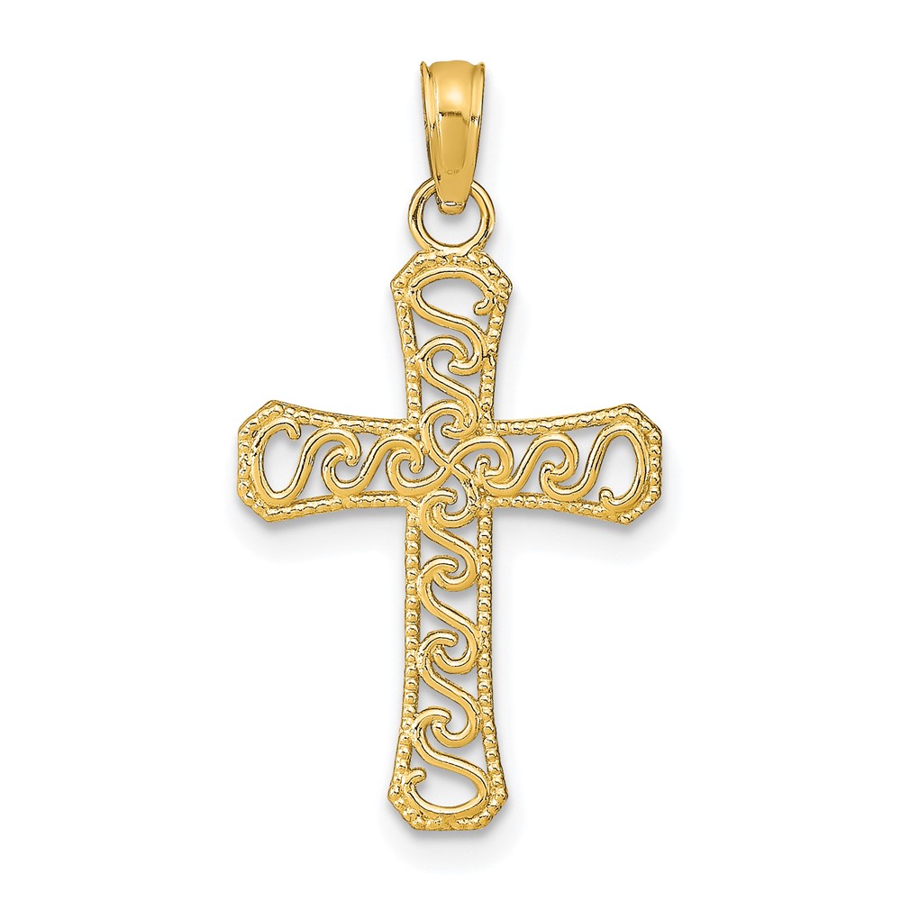 10k Fancy Cross Pendant (10K9593)