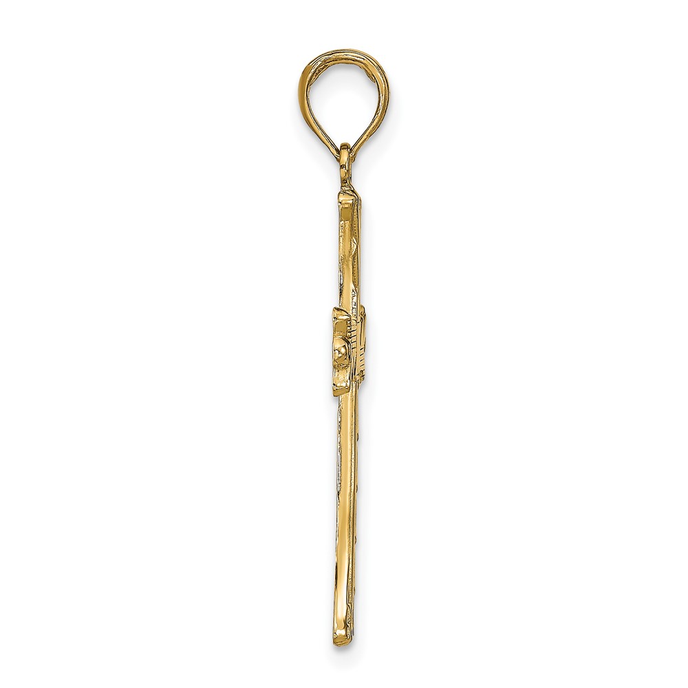 10K Textured w/Square Center Cross Pendant (10K9603)