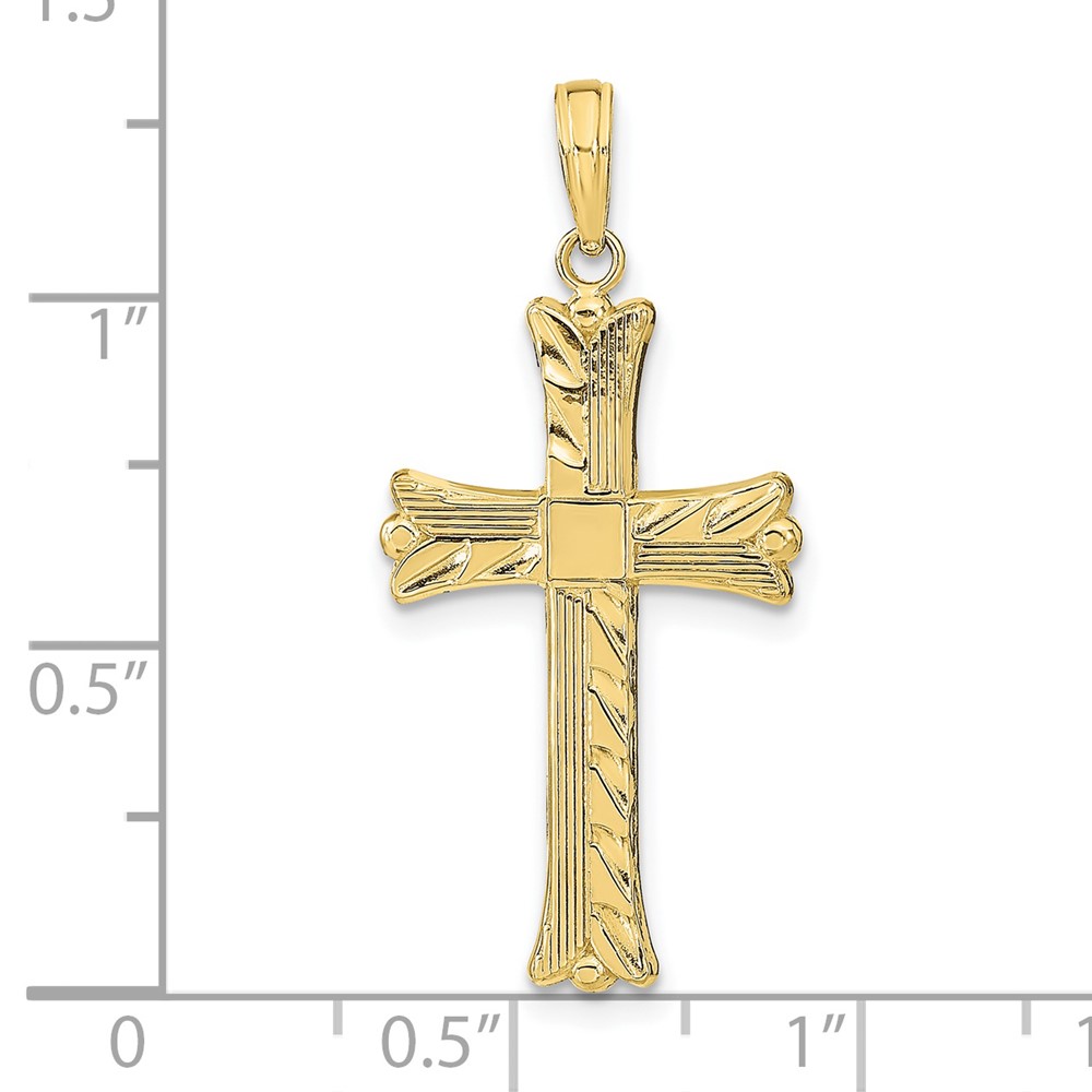 10K Textured w/Square Center Cross Pendant (10K9603)