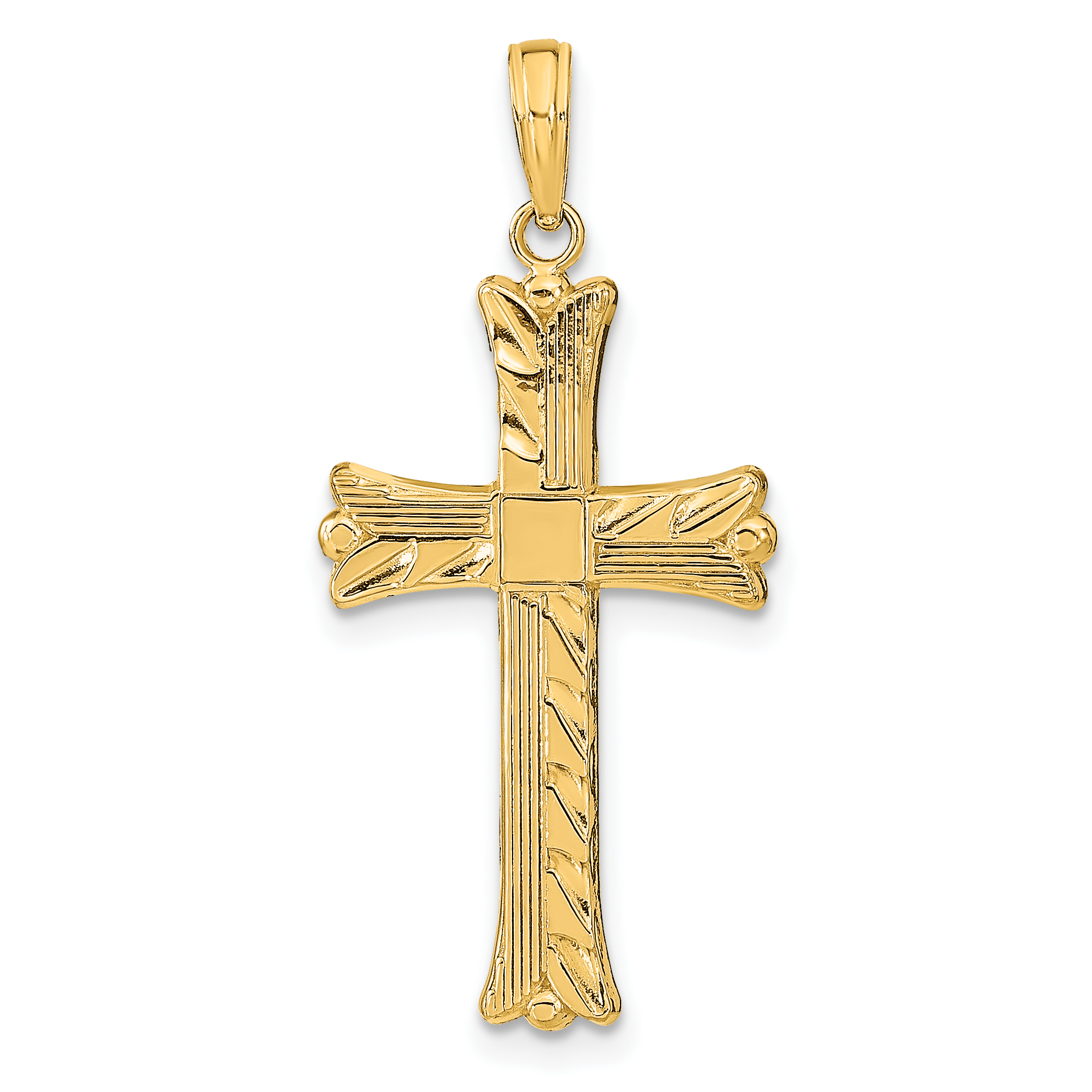 10K Textured w/Square Center Cross Pendant (10K9603)