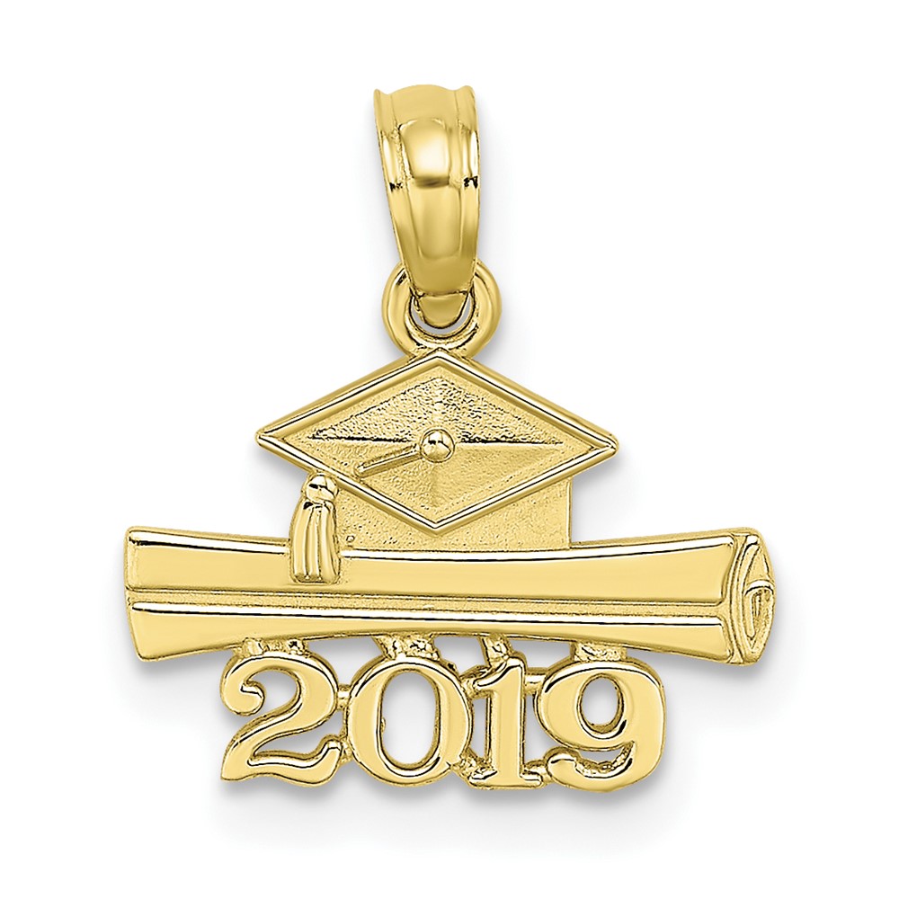 10k Yellow Gold 2019 Graduation Cap & Diploma Pendant eBay