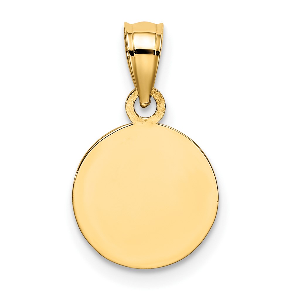 10k 10mm Engraved Angel Coin Charm (10K9687)