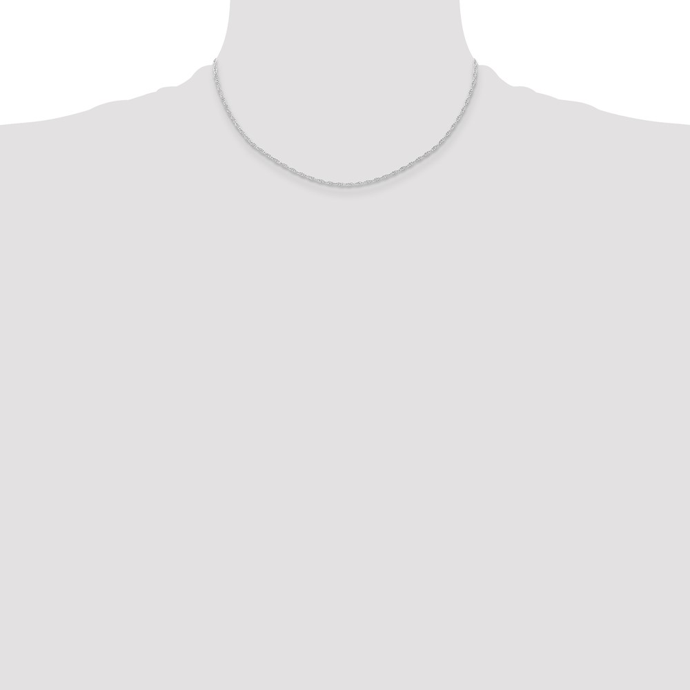 10K White Gold 1.15mm Carded Cable Rope Chain (10K9RW-16)