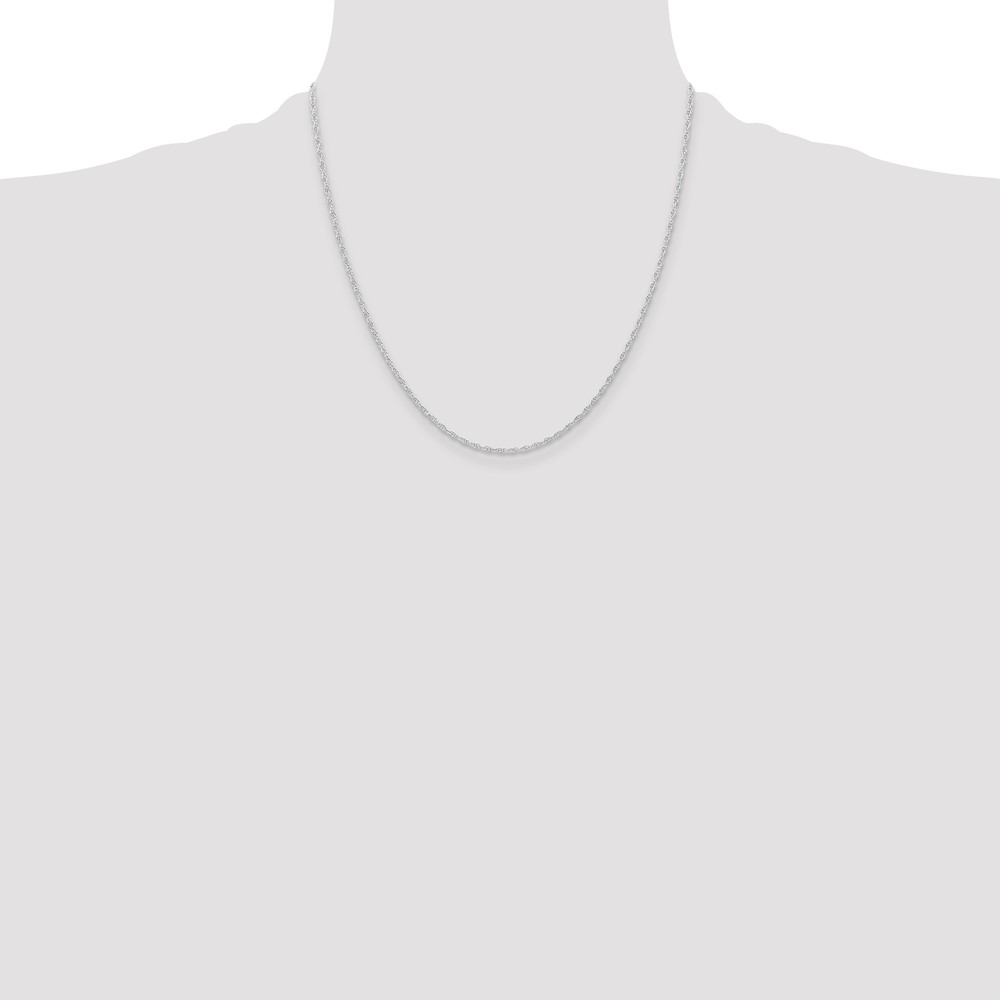 10K White Gold 1.15mm Carded Cable Rope Chain (10K9RW-20)