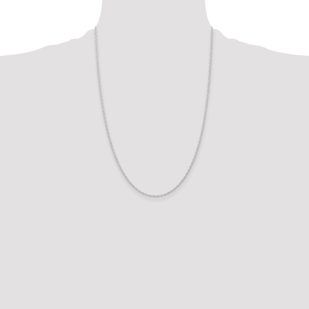 10K White Gold 1.15mm Carded Cable Rope Chain (10K9RW-24)