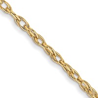 10K 1.15mm Yellow Gold Carded Cable Rope Chain view 1