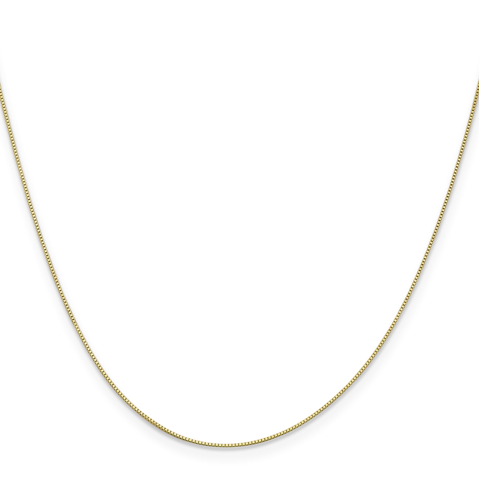 10K Yellow Gold 0.5-0.95mm Box Chain Necklace 7-30 Inch Mens Womens