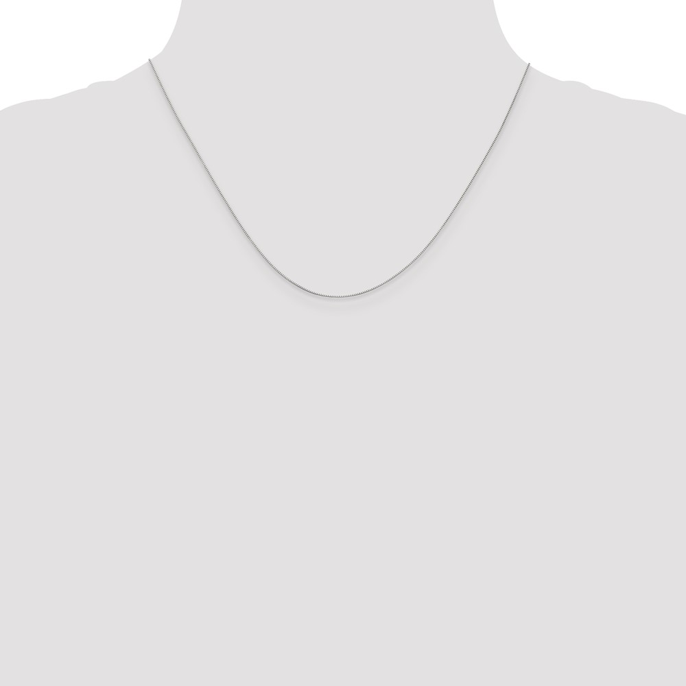 10k White Gold .5mm Box Chain (10KWB040-18)