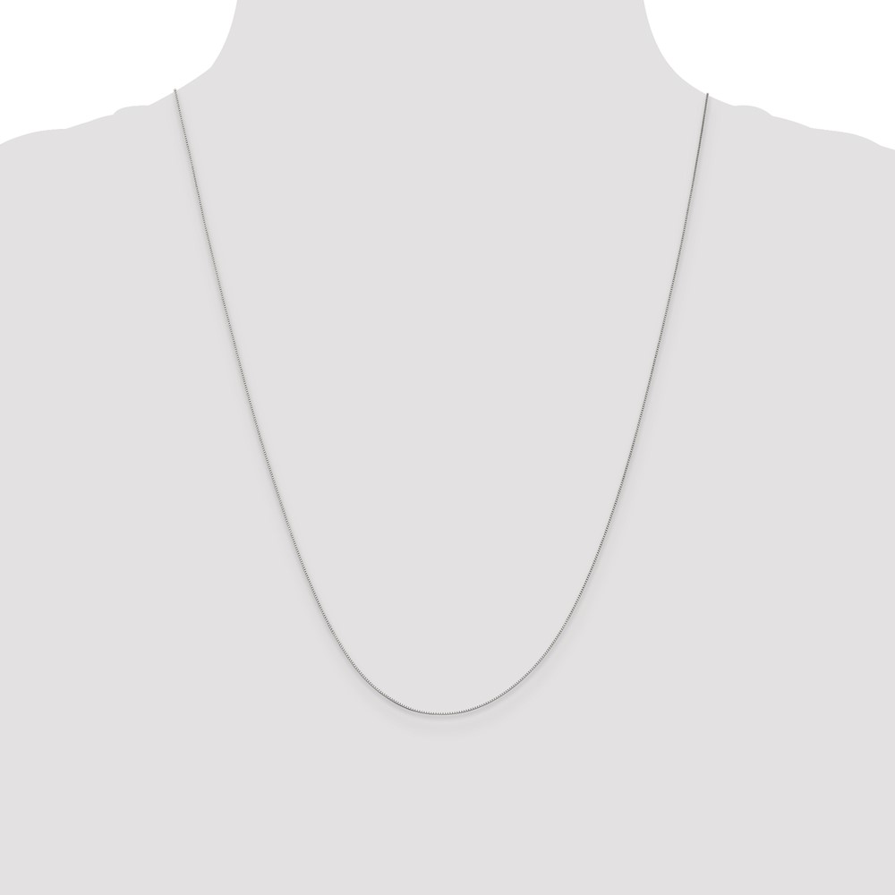 10k White Gold .5mm Box Chain (10KWB040-24)