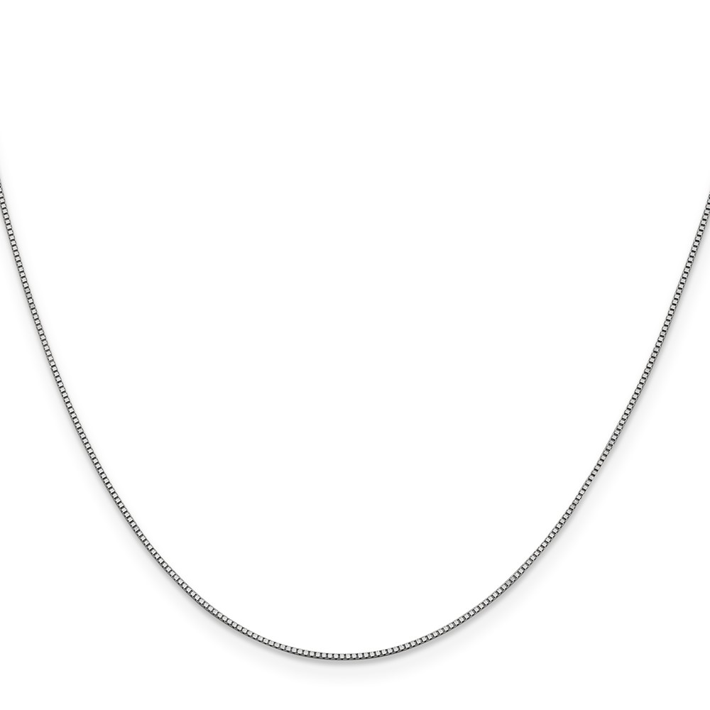 10K White Gold .7mm Box Chain (10KWB050-22)