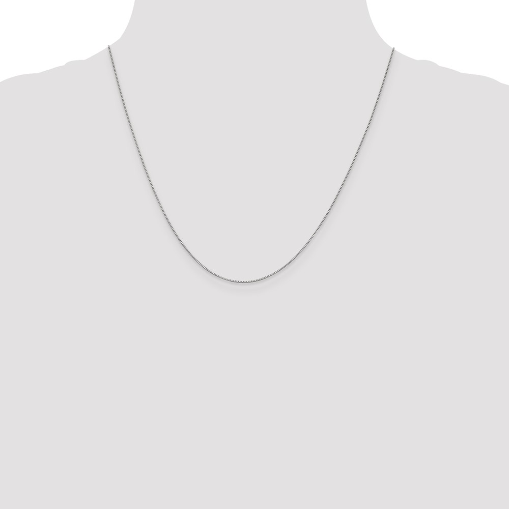 10K White Gold .7mm Box Chain (10KWB050-20)