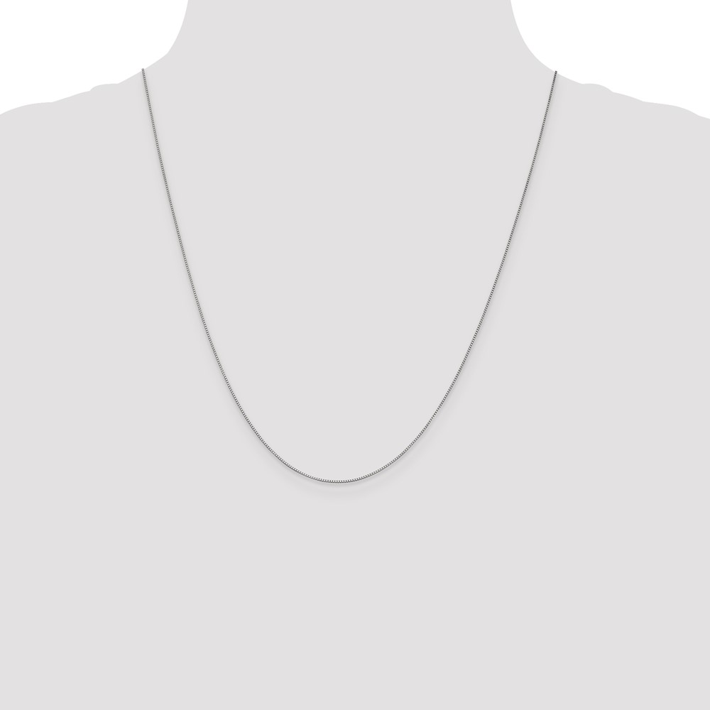 10K White Gold .7mm Box Chain (10KWB050-22)
