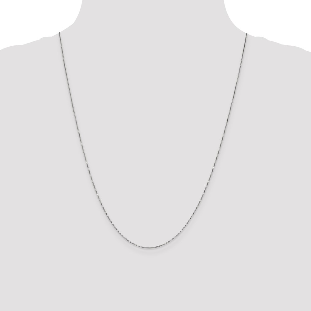 10K White Gold .7mm Box Chain (10KWB050-24)