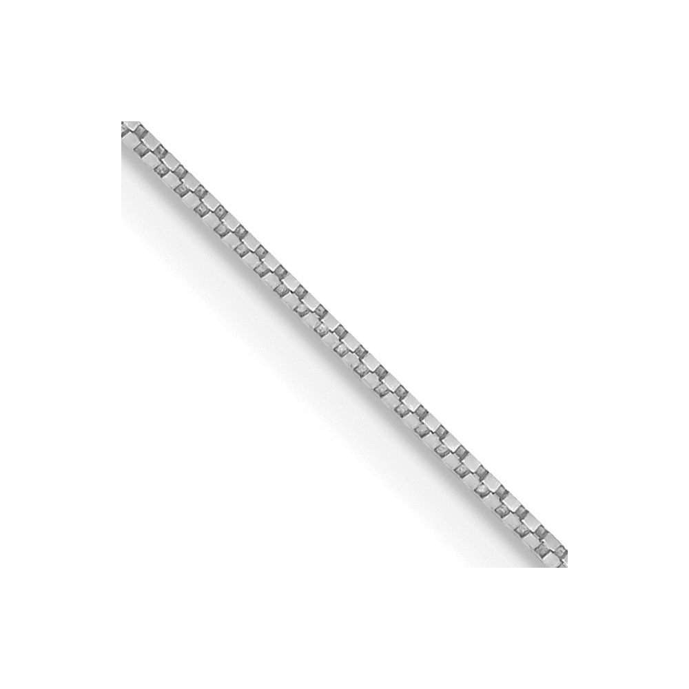 10K White Gold .7mm Box Chain (10KWB050-16)