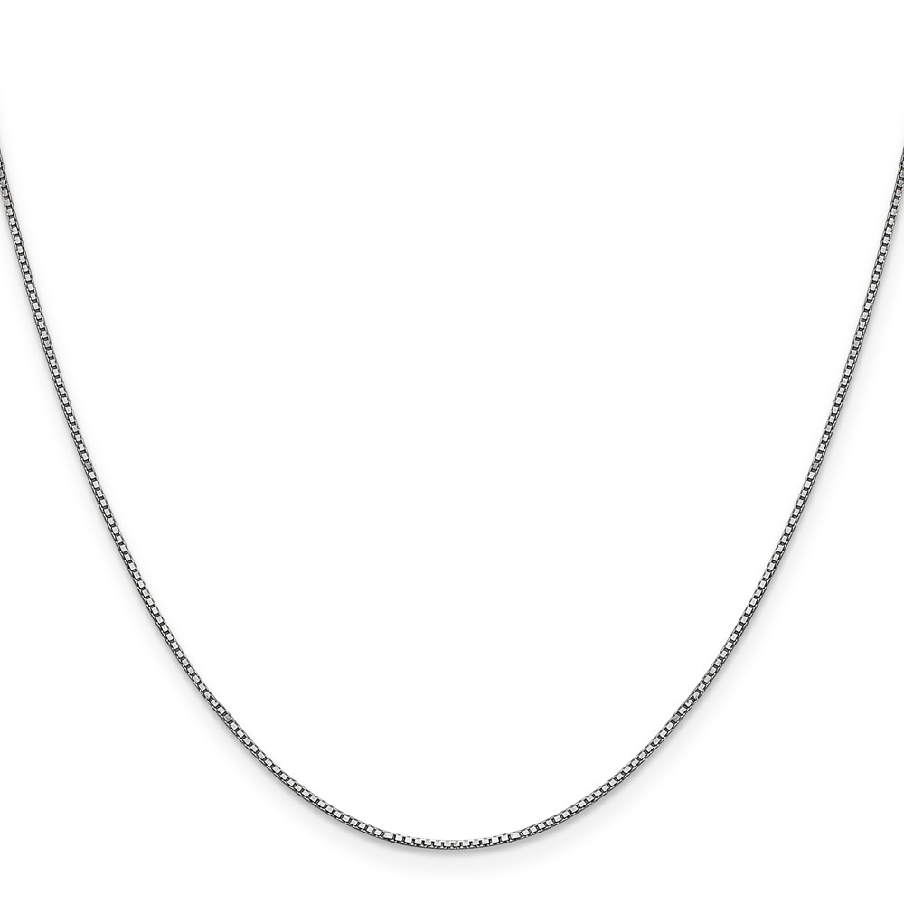 10k White Gold .9mm Box Chain (10KWB087-18)