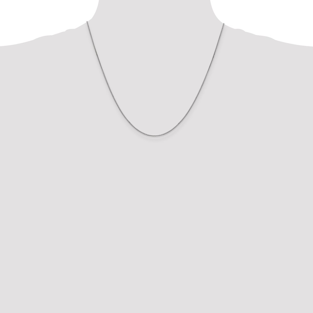 10k White Gold .9mm Box Chain (10KWB087-20)