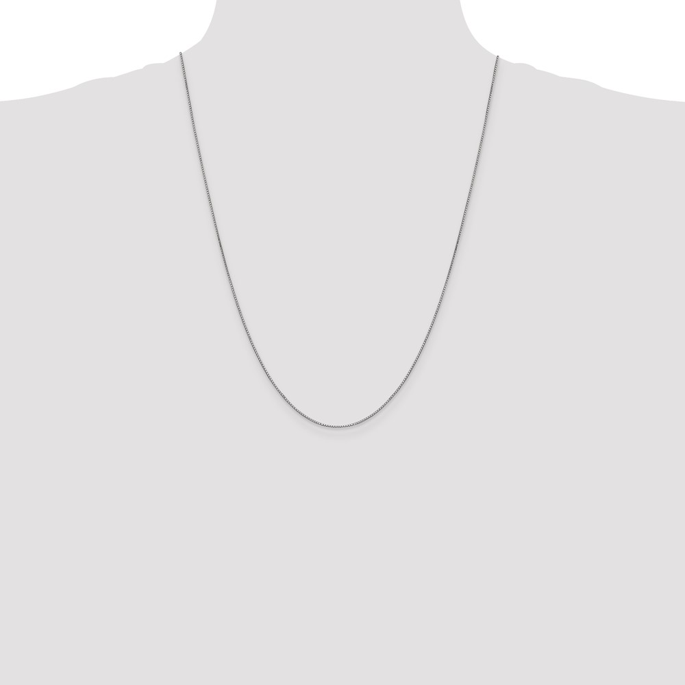 10k White Gold .9mm Box Chain (10KWB087-24)