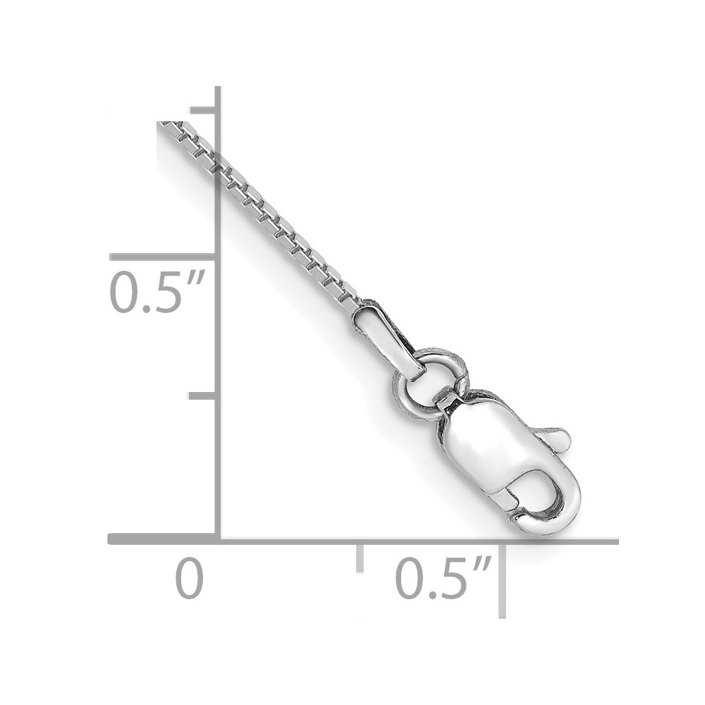 10k White Gold .9mm Box Chain (10KWB087-7)