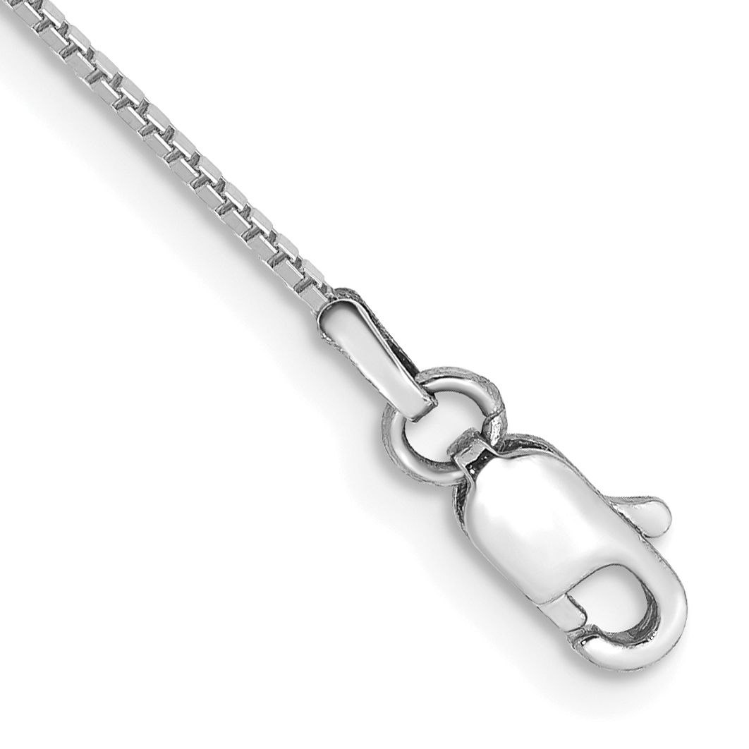 10k White Gold .9mm Box Chain (10KWB087-7)